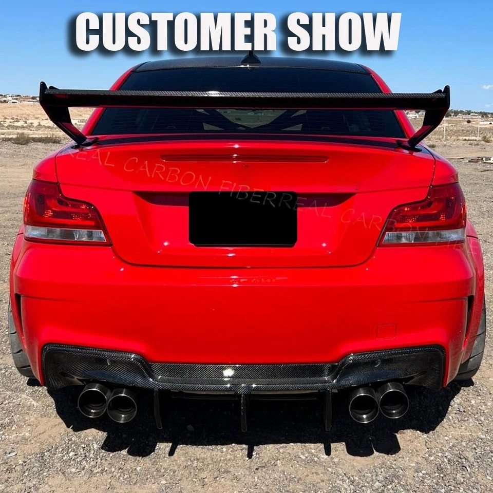 Alerón difusor de parachoques trasero de carbono real para BMW Serie 1 E82 1M cupé 2011-2016 Foto 3 de 4