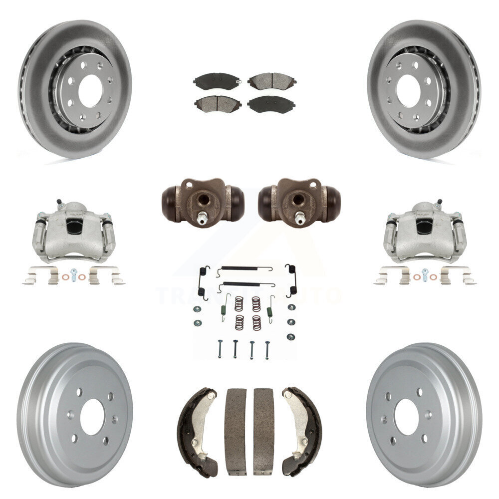 Front Rear Brake Caliper Rotor Drum Semi-Metallic Pad Shoe Cylinder Kit for Cars