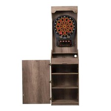 Soft Tip Electronic Dartboard and Cabinet - LED Lighting - 8 Players - 24 Games