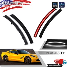 4X Front White + Rear Red Side Marker LED Lights For Chevy Corvette C7 2014-2019