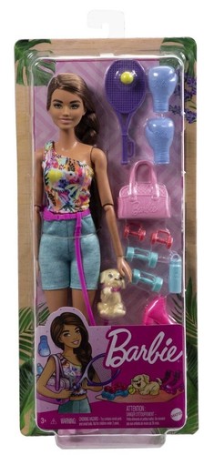 MATTEL Barbie Doll With Puppy, Workout Outfit HKT91 - Picture 2 of 7