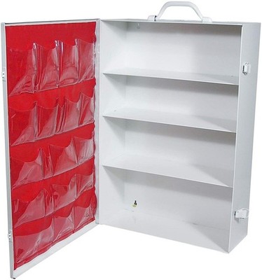 Empty Four Shelf Cabinet with Door Pouch 21'' x 15'' x 5'' 2 Count FAK-10324