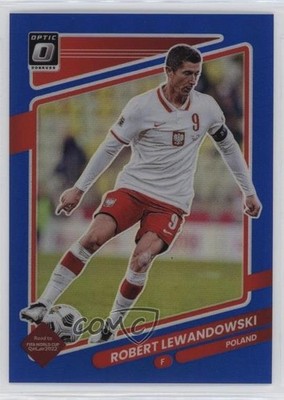 2021 Panini Donruss Road to Qatar Optic Blue Prizm 80/99 Robert Lewandowski 0jx5