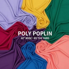 Poly Poplin Fabric 60 Inch Wide Wrinkle Resistant Polyester Durable Fabric