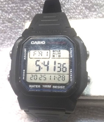 Casio Digital Black Resin Band Watch W800H-1A New Battery Working Great