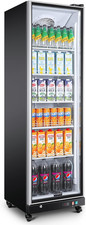 Commercial Beverage Refrigerator with Glass Door Soft LED Light, 12.5 Cu.Ft.