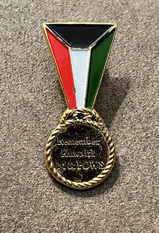 Kuwait Gulf War "Remember Kuwait's M & POWS vintage pin