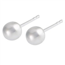 5mm Stud Basic Ball Minimal .925 Sterling Silver Post Stud Earrings