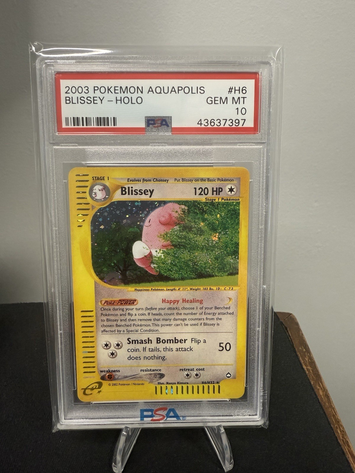 2003 POKEMON AQUAPOLIS #H6 BLISSEY-HOLO PSA 10 POP 87