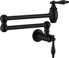 Grifo Pot Filler Pared Negro Mate Plegable Sin Plomo Cocina