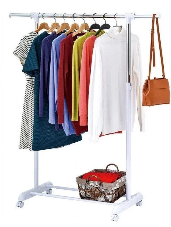 Adjustable Rolling Garment Rack Metal Chrome, White, FREE SHIPPING!!! - Image 3 of 4