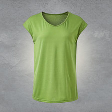 Women casual tee green T-shirt stretch short sleeve sport top size X-Large