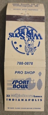 Sport Bowl Wil's Sons Pub Alley Indianapolis IN Vtg Matchbook Cover Only L87 