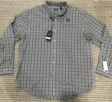 NEW IZOD Premium Essentials Natural Stretch Men  s Button Up Shirt XL Plaid