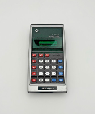 Commodore GL-997R Vintage Taschenrechner Custom Green Line UNGETESTET / DEFEKT