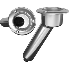 Mate Series Stainless Steel 30° Rod & Cup Holder - Drain - Round Top C103...