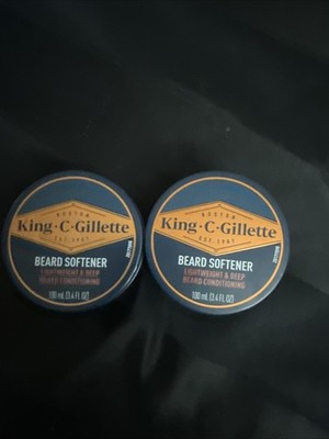 King C Gillette Beard Softener Lightweight & Deep Conditioning  3.4 oz-LOT OF 2
