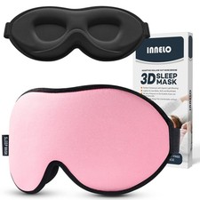 Sleep Mask for Side Sleepers, 3D Contoured, 100 Light Blocking, Pink