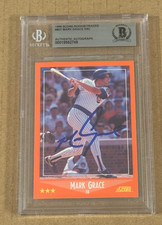 MARK GRACE SIGNED 1988 SCORE ROOKIE CARD BECKETT BAS AUTHENTIC. rookie card picture