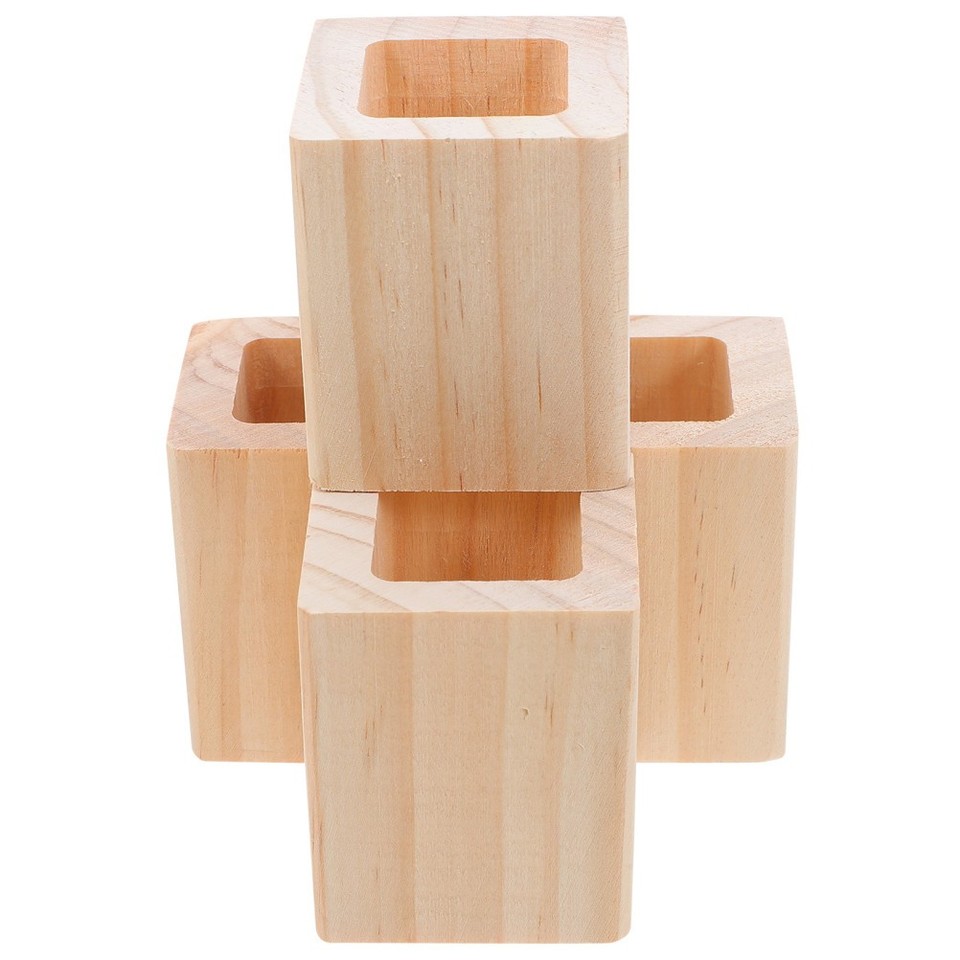 4 Pcs Wood Furniture Risers Sofa Couch Leg Lifters for Furniture | eBay ...