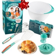 Breakfast Cooking Set- 6 Pc Holiday Kit w Real Cooking Tools for Kids Recipe...