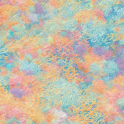 Pastel Coral Reef - 16'' x 48'' Hydrographic Film Hydro Dipping
