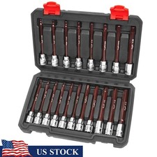 38 Inch Drive Long Allen Hex Bit Socket Set 19pc Standard Sae Metric Sockets 38 Inch Drive Long Allen Hex Bit Socket Set 19pc Standard Sae Metric Sockets