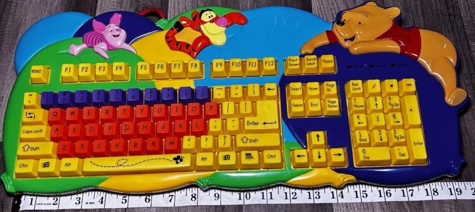 Vintage Disney Winnie The Pooh Piglet Tigger Microsoft Learning Keyboard - Image 4 of 4