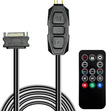 ARGB Controller Kit for PC RGB Case Fans, Splitter, SATA Power Black