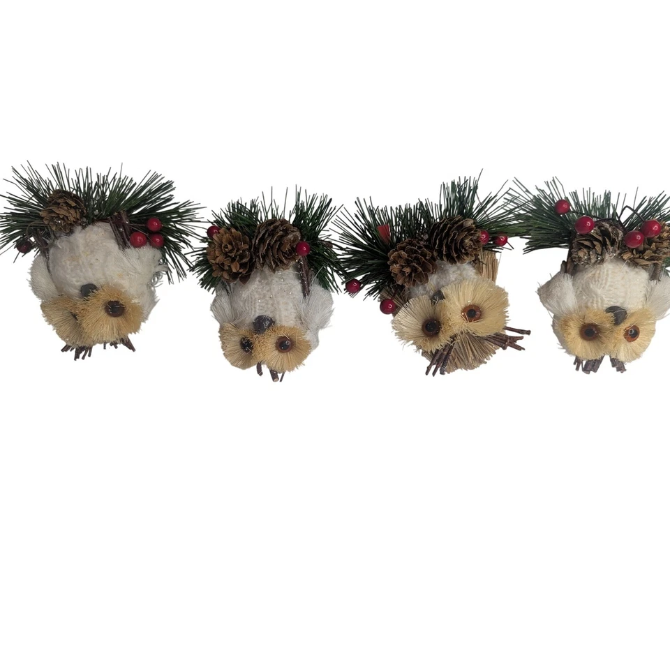 Enfeite de Natal coruja pinha baga decoração de férias ano novo conjunto de 5 - Imagem 2 de 4