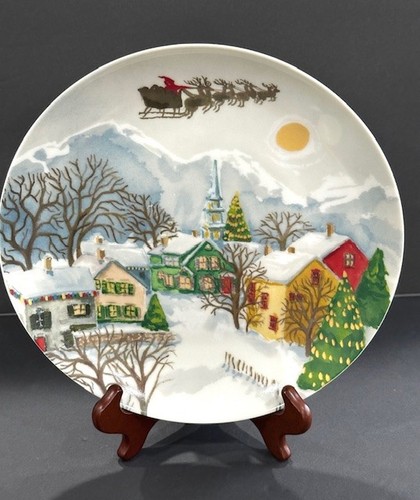 Piatti insalata Pottery Barn 2015 Winter Village 9,5" - SOSTITUZIONE - UN PIATTO NUOVO - Foto 4 di 12