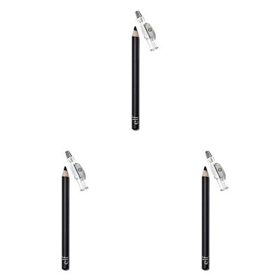 E.L.F Black Satin Eyeliner Pencil with BuiltIn Sharpener, 3 Pack, New