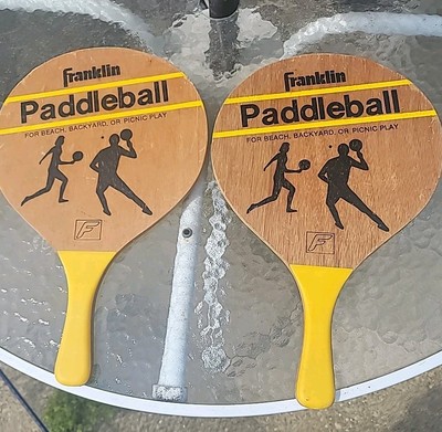 Vintage Franklin Laminated Wood Paddleball Paddles Rackets Set Of 2