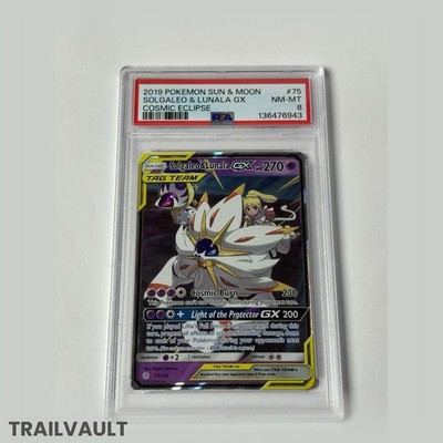 Pokémon Salgeo & Lunala GX Sun & Moon Cosmic Eclipse #75 | PSA NM-MT 8