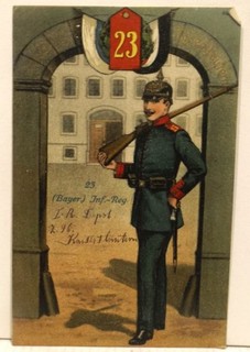 Post Foto Karte Feldpostkarte 1 WK " 23.Bayer.Inf.Reg. IR Depot Kaiserslautern