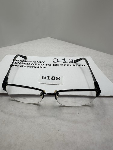 BEBE GRACEFUL BB5055 001 JET BLACK 52 16 130 HALF RIMLESS METAL