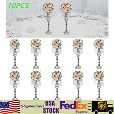 10PCS Crystal Stands Wedding Table Centerpieces Flower Racks Holder Decor 21.7in