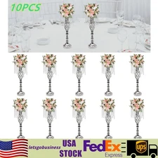 10PCS Crystal Stands Wedding Table Centerpieces Flower Racks Holder Decor 21.7in