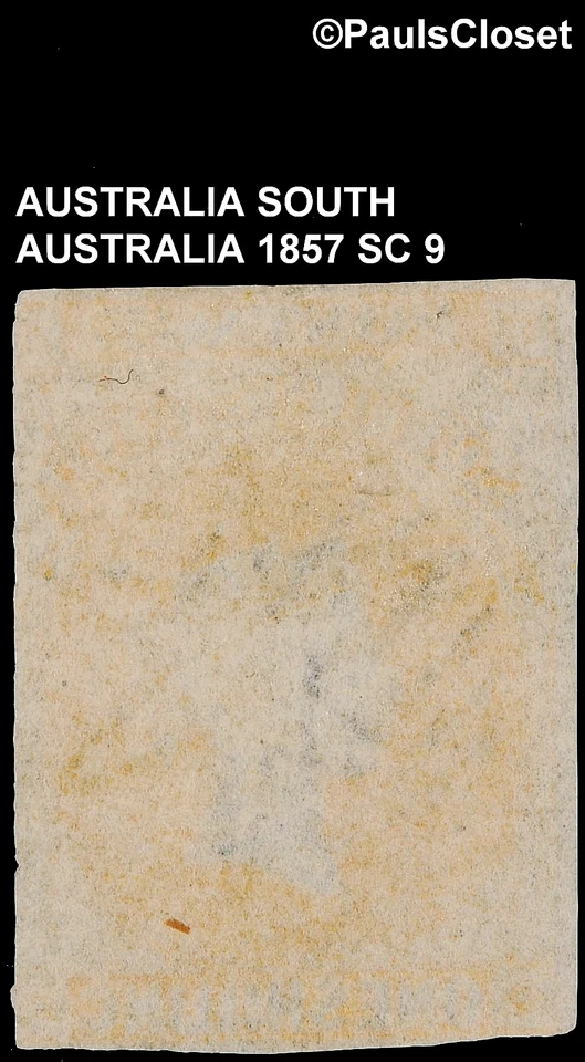 AUSTRALIA SUR 1857 SC 9 REINA VICTORIA 1/- NARANJA USADO MUY BUENO/BUENO Foto 3 de 3