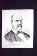 Giovanni Lanza, morto il 9 marzo 1882 a Roma Incisione del 1882