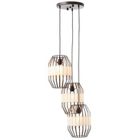 Brilliant 99479/76 Slope Pendel HäNge Decken Leuchte Lampe 3-Flg Schwarz Natur