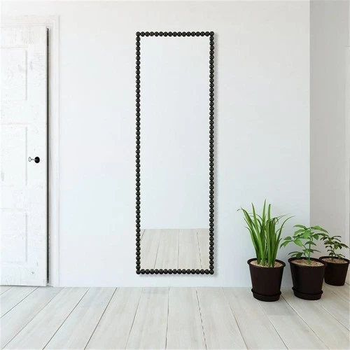 Uttermost Serna Contemporary Iron Metal and MDF Tall Mirror in Black - Picture 3 of 6