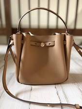 Tory Burch Romy Bucket Bag Leather Shoulder Handbag Tiramisu
