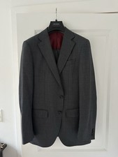 Spier MacKay Mid Grey Suit All- Season Flat Front Notch Lapel 38L Contemporary