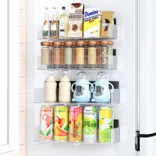 Magnetic Spice Rack for Refrigerator, Kitchen Organizer and Storage Shelf, Cl...