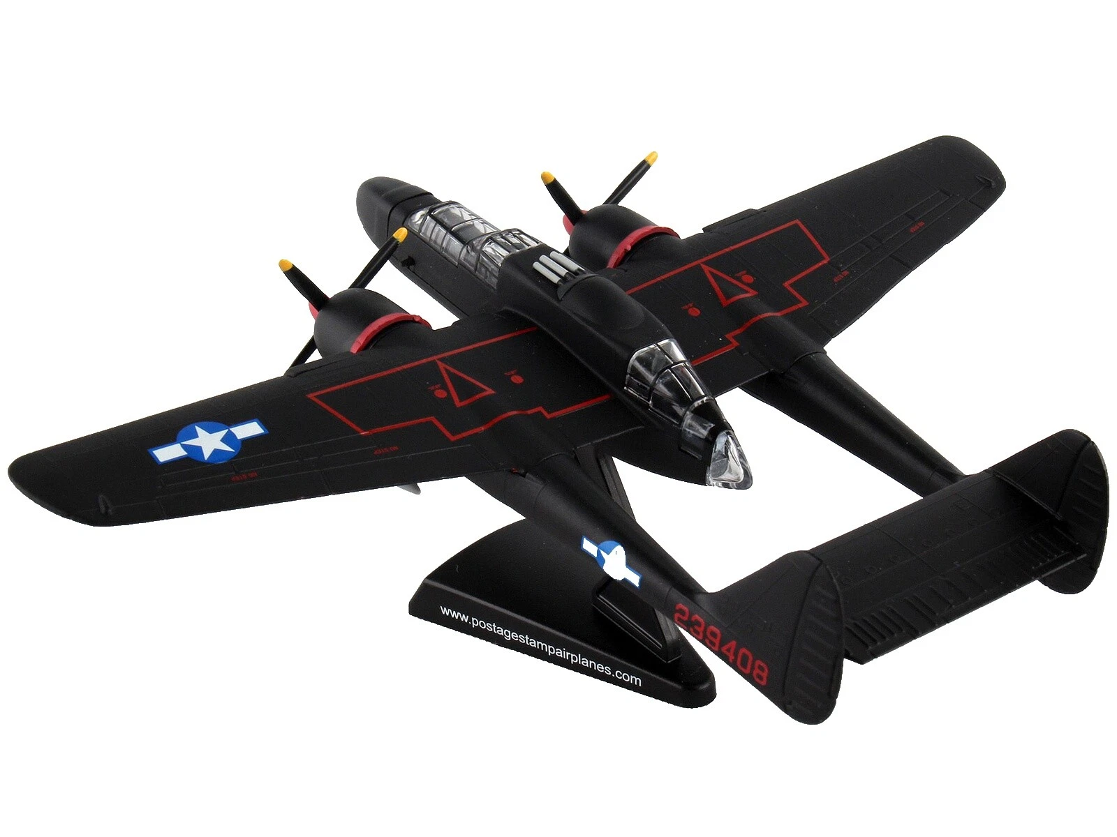 Negro aviones y naves espaciales diecast escala 1:20