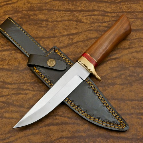 Rody Stan HANDMADE D2 CUSTOM ROSE WOOD LARGE BOWIE HUNTING CAMPING SPORT KNIFE