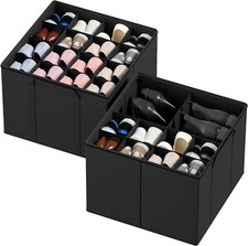Shoe Organizer for Closet, 2 Pack Foldable Shoe Storage Containers Baskets Bo...