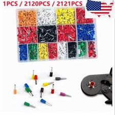 1/2120Pcs Insulated Cord End Terminal Bootlace Cooper Ferrules Kit Wire Copper