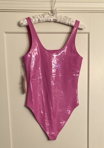 Barbie X Forever 21 rosa Wetlook Gr. S Logo Body Cosplay Halloween - Bild 2 von 4